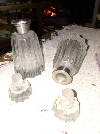 Juego de 2 botellas de cristal