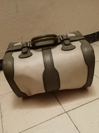 ANTIGUA BOLSA VINTAGE DOGA BEIGE/VERDE OLIVA