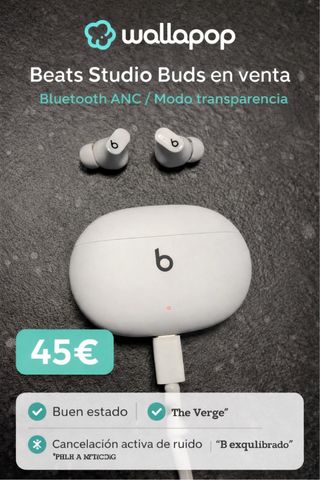 Beats Studio Buds — Blancos — excelente estado