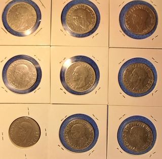 9 Pz. 1 Lira 1940 e 1939 Amagnetica e Magnetica