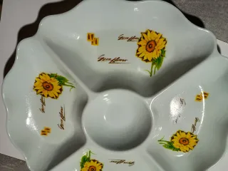 Bandeja aperitivos girasoles porcelana