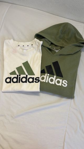 Conjunto Adidas Gris Sudadera y Pantalón