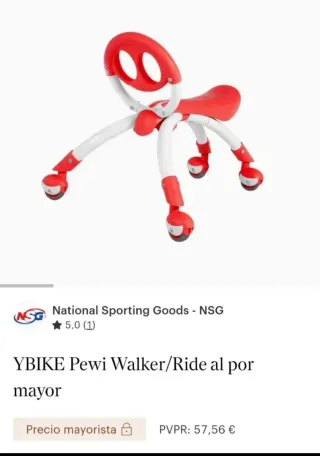 Correpasillos y andador PEWI rojo y blanco