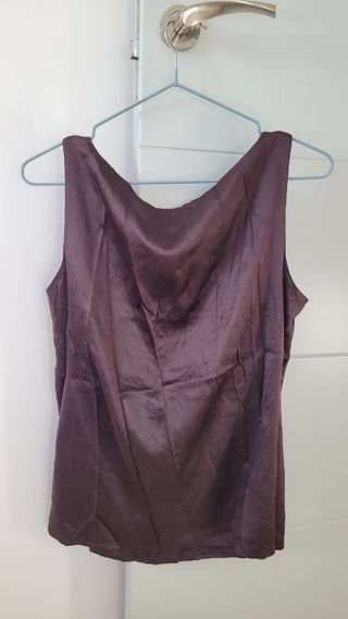 Top Escada Seda Marrón Talla 36