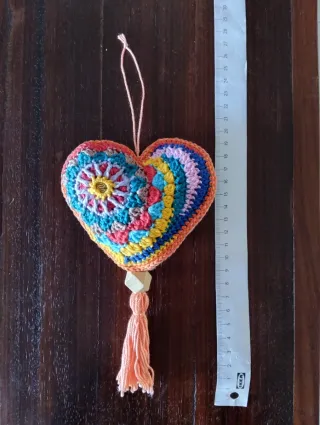 Cuore uncinetto stile mandala