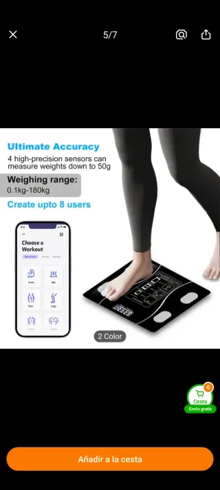 Báscula de baño inteligente sin estrenar