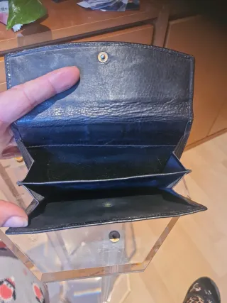 Cartera monedero piel reptil negra mujer marca D