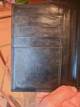 Cartera monedero piel reptil negra mujer marca D