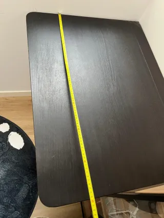 Mesa escritorio abatible madera oscura