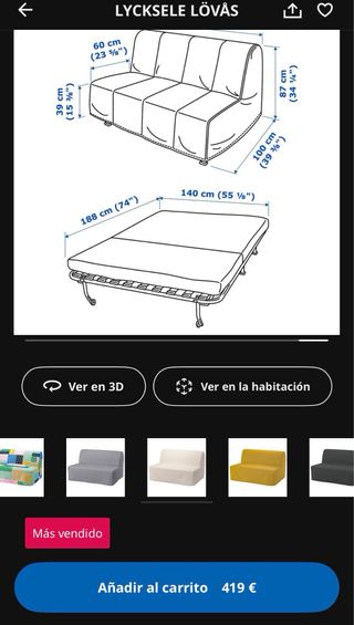Sofá Cama Gris Ikea