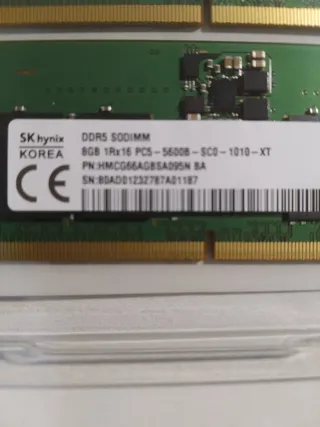 2 x 8GB (16GB) DDR5 5600MHz, de portatil LENOVO