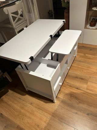 Mesa de cafe elevable blanca sin estrenar