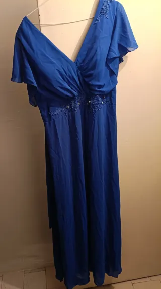 Vestido azul fiesta largo talla 44