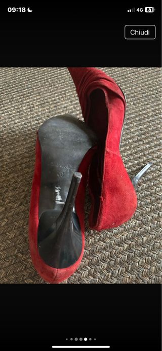 Scarpe décolleté rosse con tacco