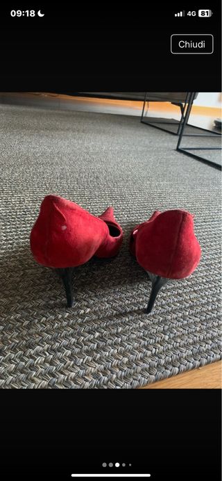 Scarpe décolleté rosse con tacco