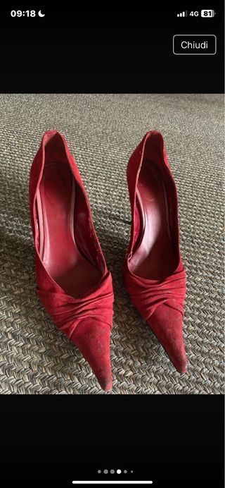 Scarpe décolleté rosse con tacco