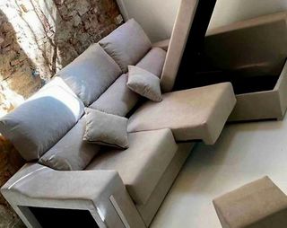 Sofá modular beige/gris tela