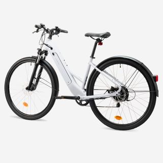 Bicicleta eléctrica todocamino E-Actv 100 cuadro bajo gris