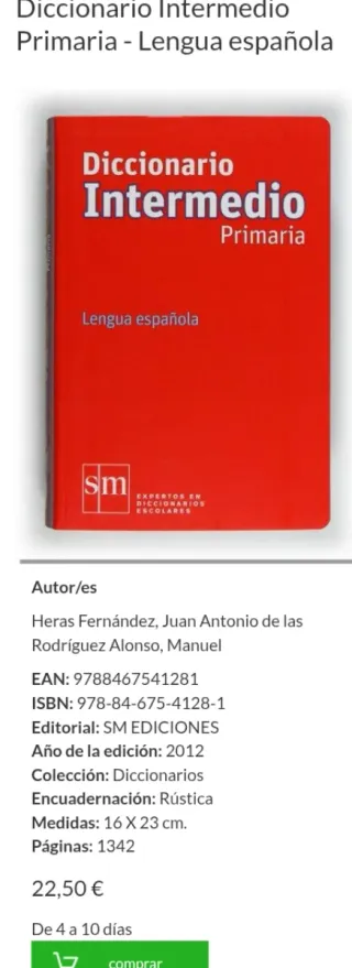 Diccionario Intermedio Primaria. Lengua español...