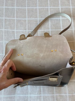 Bolso piel Victorio & Lucchino plateado