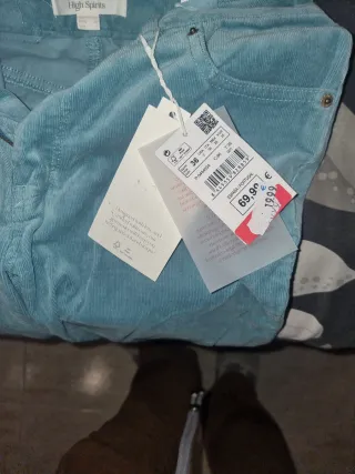 Pantalón de pana verde talla 36