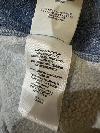 Sudadera Ralph Lauren Azul Claro Cremallera M