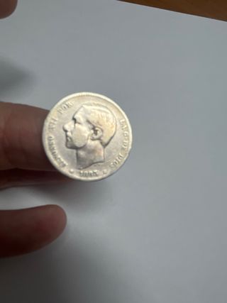 Moneda 1 Peseta Alfonso XII 1883 Plata Rara #1