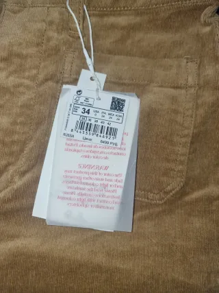 Pantalón pana marrón talla 34