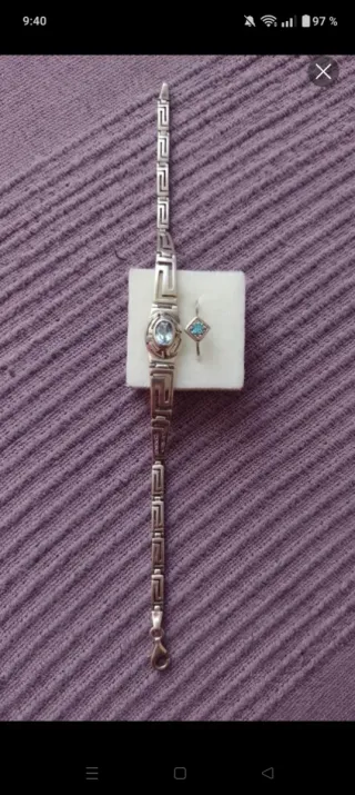 Pulsera y anillo plata y Topacio