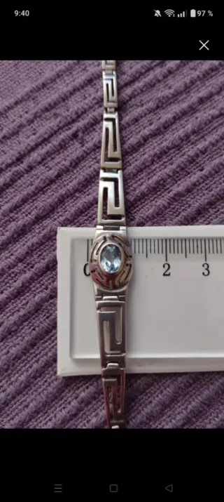 Pulsera y anillo plata y Topacio