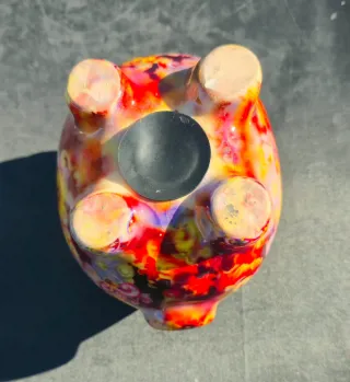 Hucha Cerdo Cerámica Flores