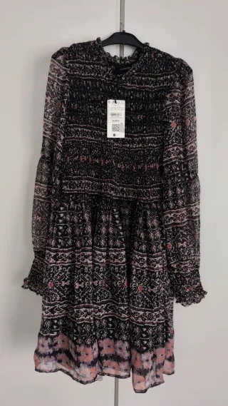 Vestido Sfera Talla S Negro y Rosa