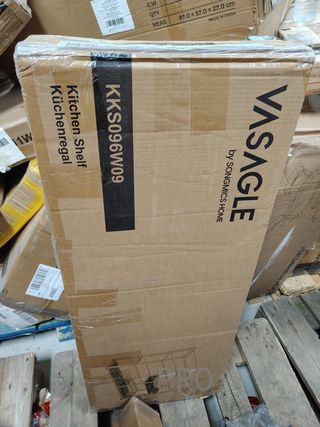 Scaffale da Cucina con 2 Cesti in Rete Metallic, Scaffale per Microonde