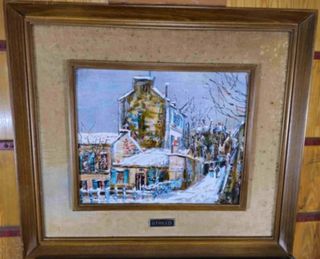 MAURICE UTRILLO ESMALTE ENMARCADO DE SU CUADRO