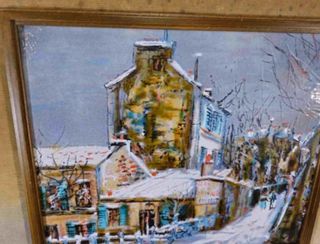 MAURICE UTRILLO ESMALTE ENMARCADO DE SU CUADRO