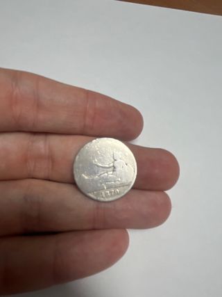 1 Peseta 1870 Plata Primera República Rara #2