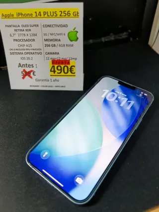 iPhone 14 Plus 256GB Azul Seminuevo