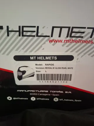 CASCO MOTO MT HELMETS RAPIDE REVIVAL TALLA L NUEVO