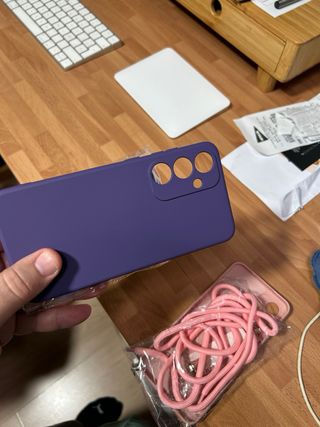 2 Fundas Samsung S24 FE líquida + cordón