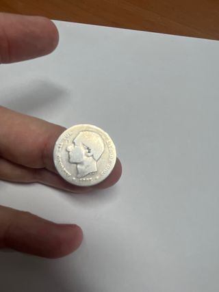 1 Peseta Alfonso XII 1883 Plata Rara #3