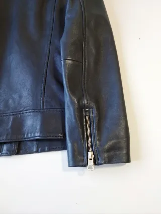 Chaqueta Piel Negra Massimo Dutti