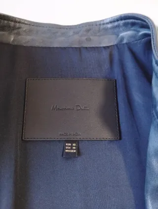 Chaqueta Piel Negra Massimo Dutti
