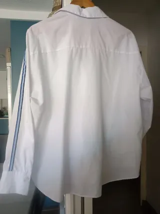 Camisa Zara Blanca Manga Larga Talla M