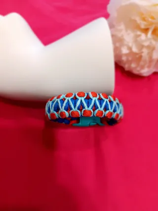 Pulsera Paracord Azul y Roja Hecha a Mano