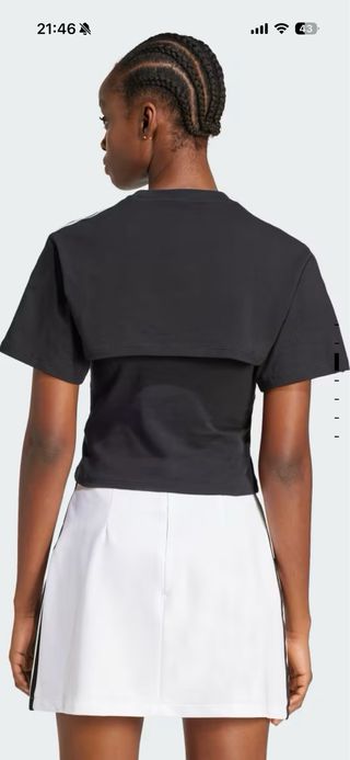 Camiseta Adidas Talla XL Negra/Blanca Algodón