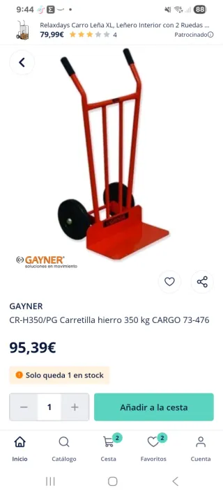 Carretilla hierro Gayner 350kg