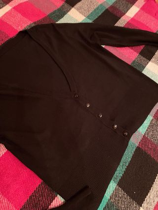 Cardigan corto nero misto viscosa e seta tg.S/M