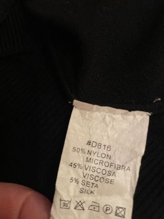 Cardigan corto nero misto viscosa e seta tg.S/M