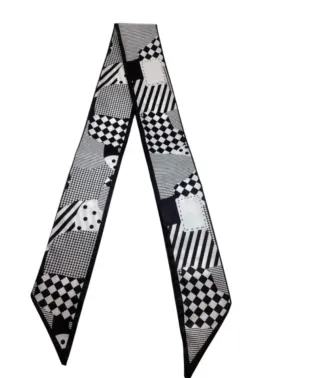 Foulard donna fantasia bianco e nero
