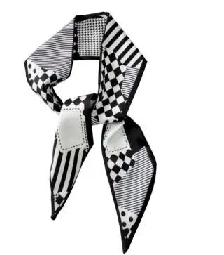 Foulard donna fantasia bianco e nero
